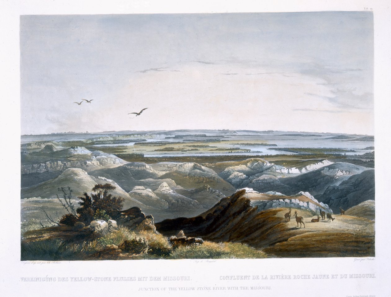 Jonction de la rivière Yellow Stone avec le Missouri, planche 29 du volume 2 de 
