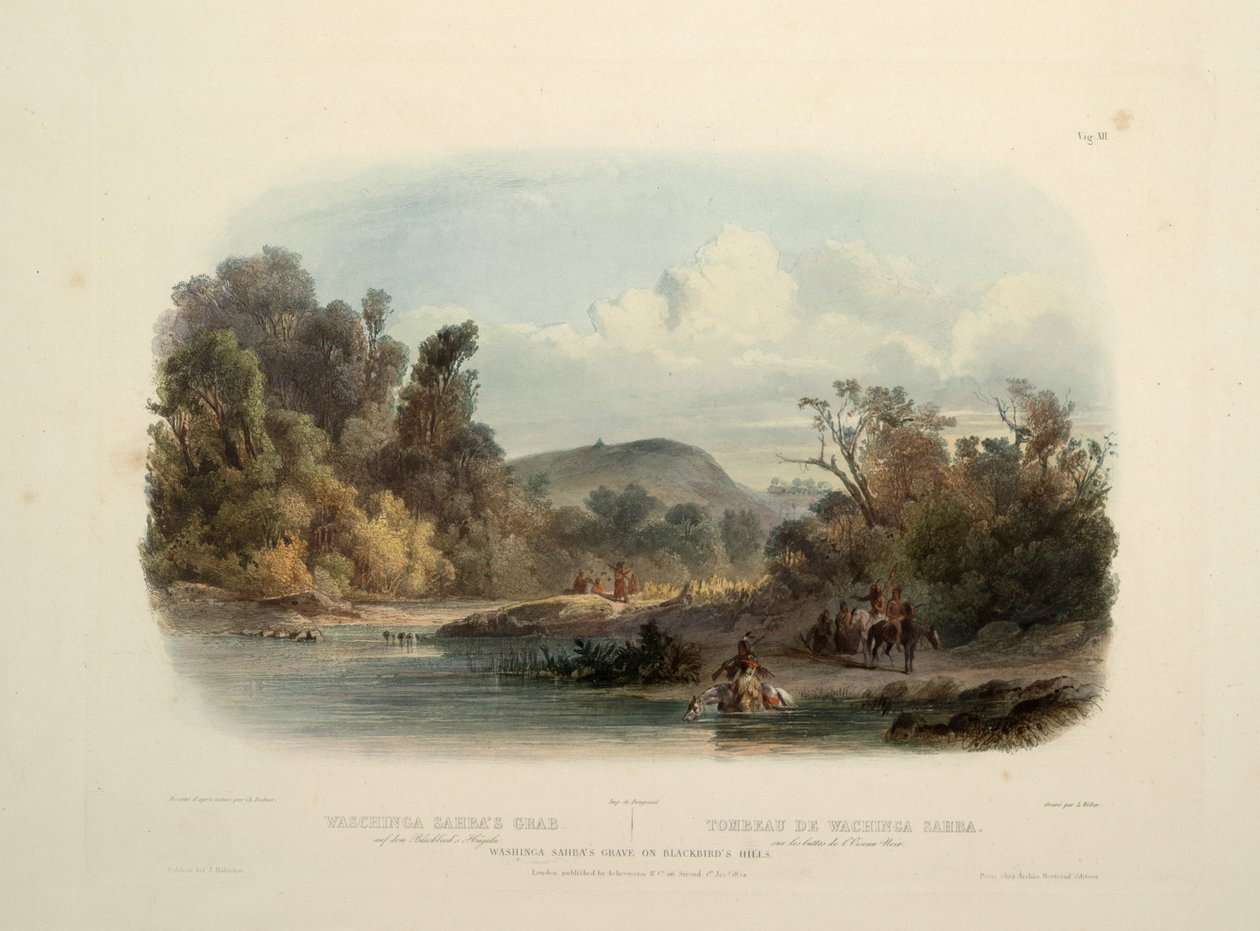 La tombe de Washinga Saba sur la colline des Blackbirds - Karl Bodmer