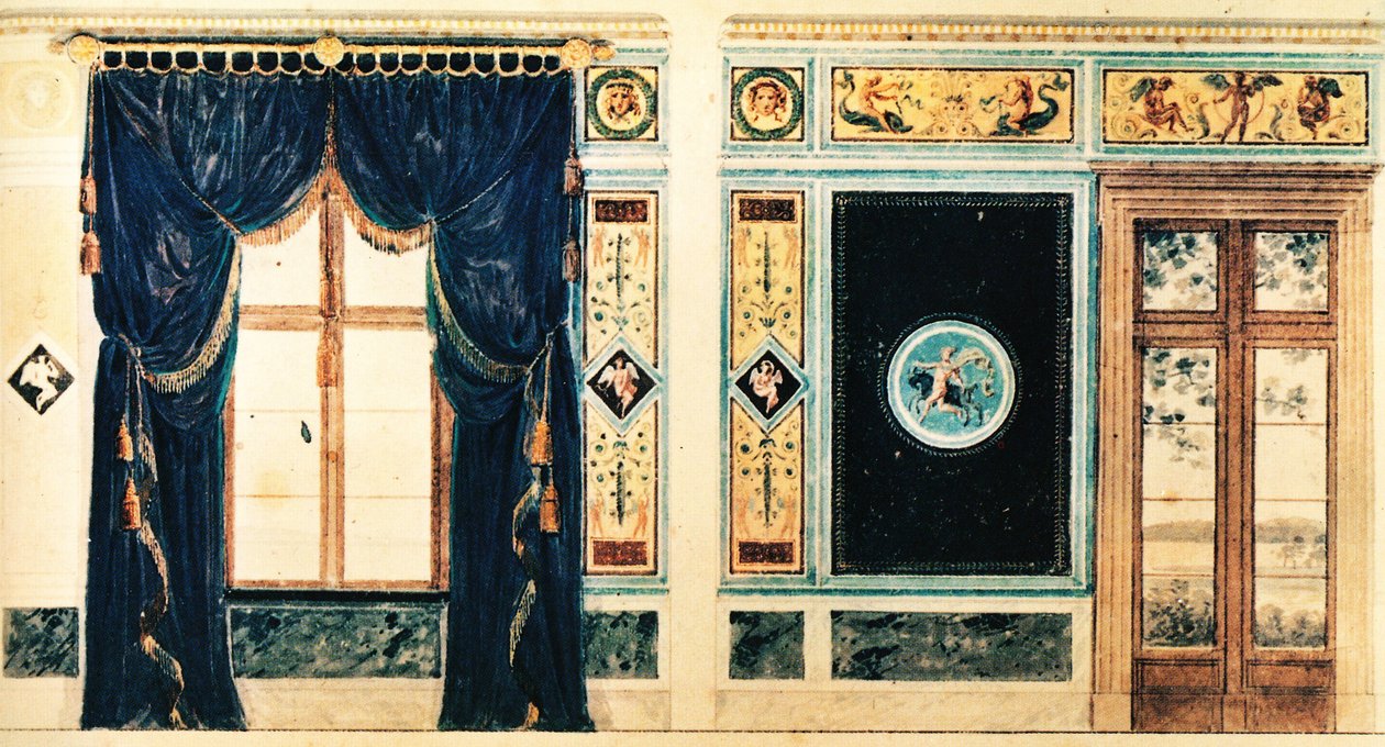 Projet de décoration de Schinkel pour la salle sud du Casino Klein-Glienicke, 1824 - Karl Friedrich Schinkel