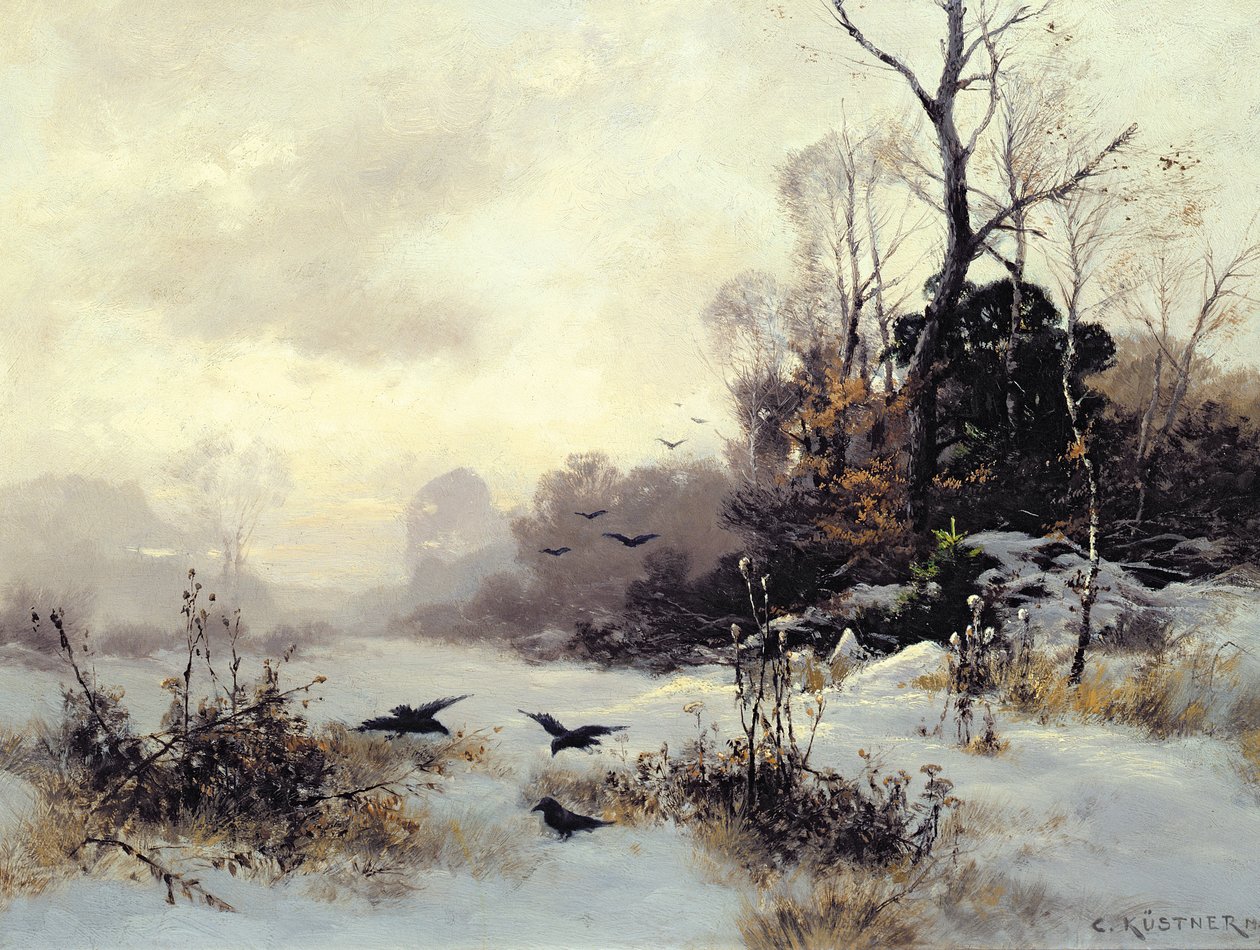 Corbeaux dans un paysage d