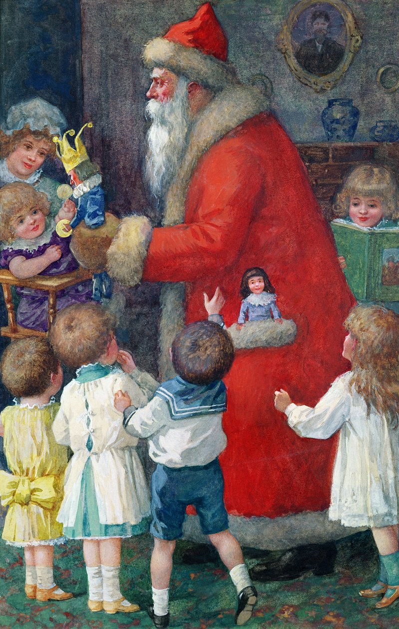 Père Noël avec des enfants - Karl Roger