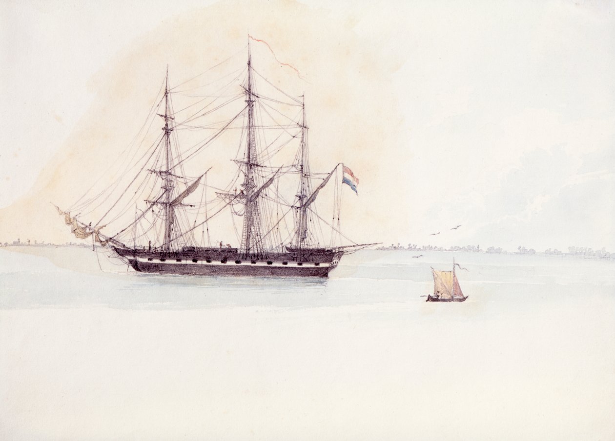 Frégate néerlandaise Adriana - Karl Bodmer