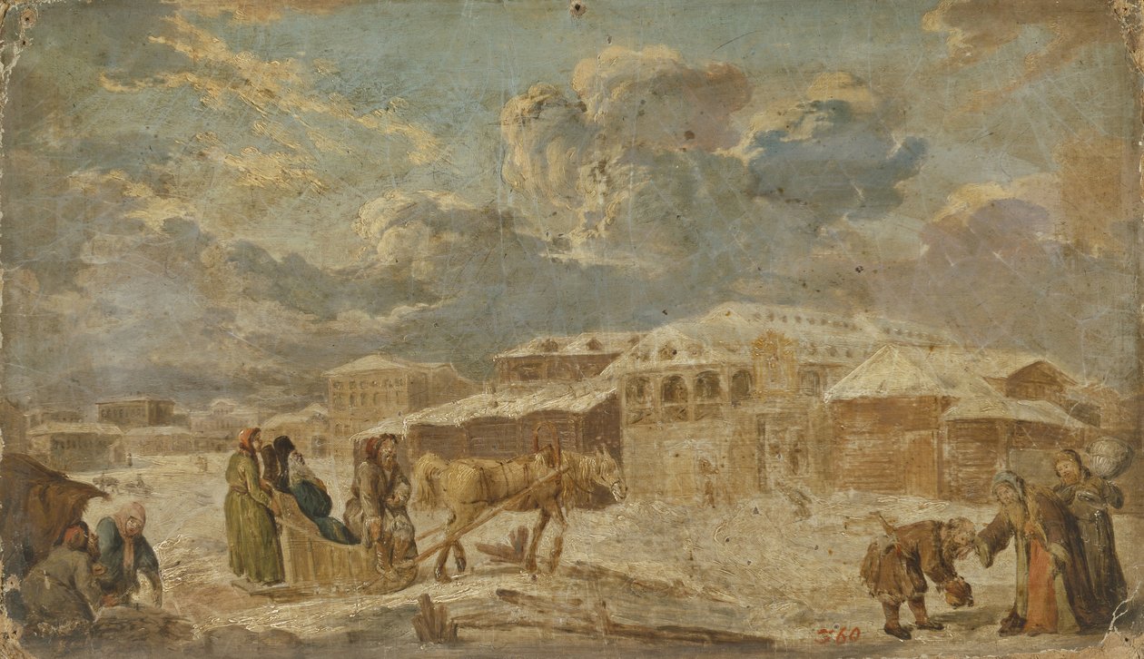 Place de la ville en hiver, seconde moitié du 18e siècle - Karl Friedrich Knappe