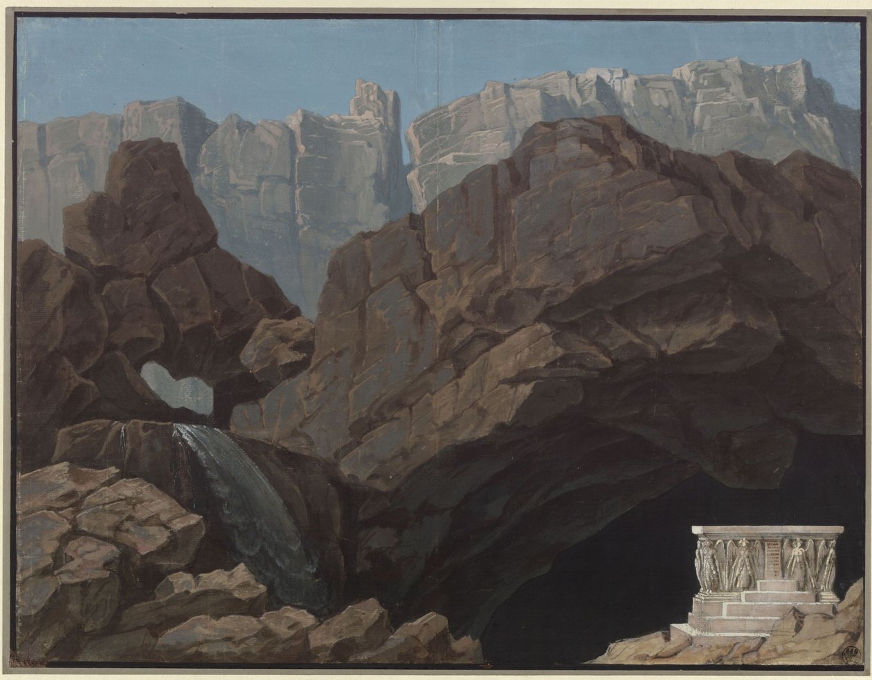 Alceste. Opéra de Christoph Willibald Gluck. Projet pour le 4e décor. Entrée aux enfers - Karl Friedrich Schinkel