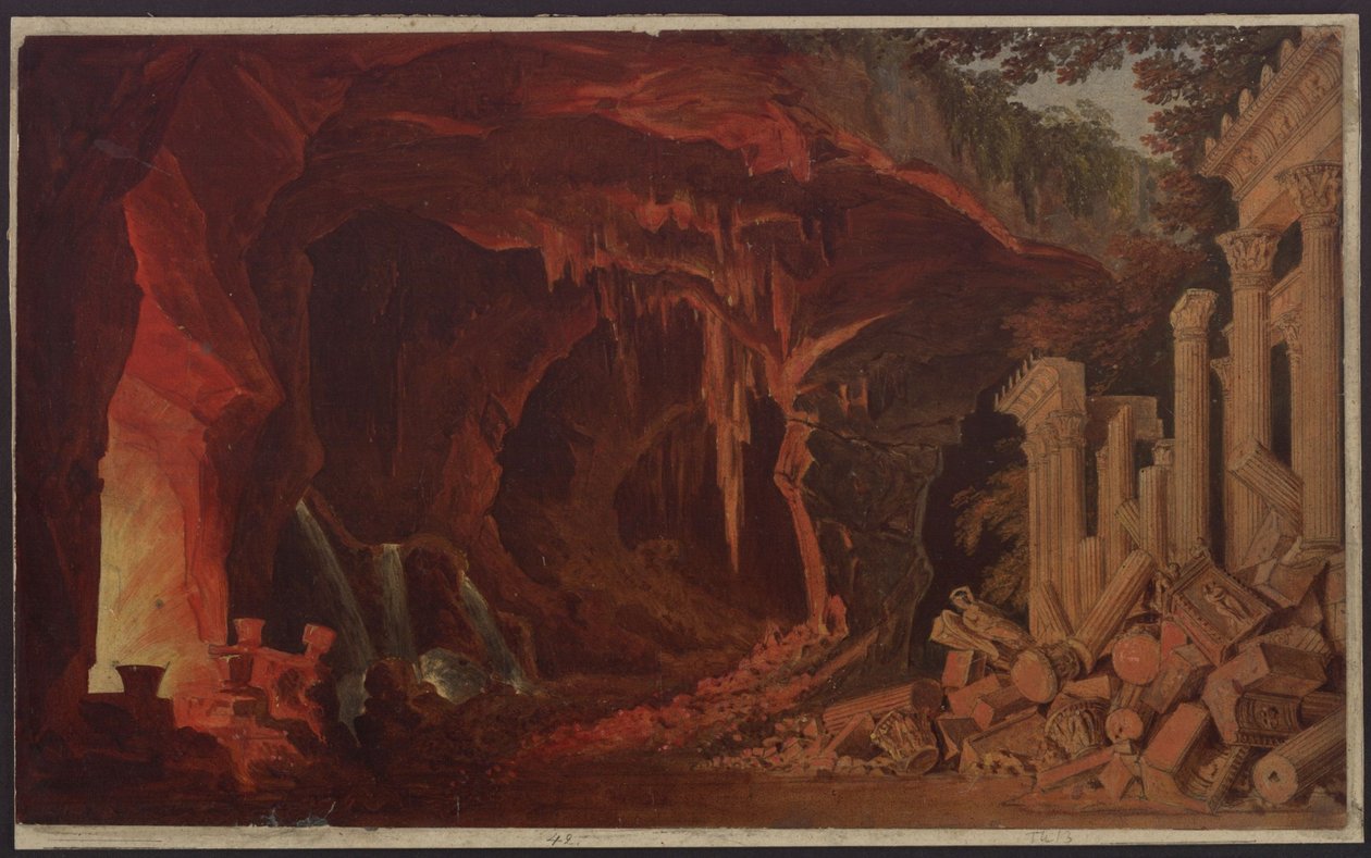 Alcidor. Opéra de Gaspare Spontini. Projet pour le 1er décor. Grotte rocheuse - Karl Friedrich Schinkel
