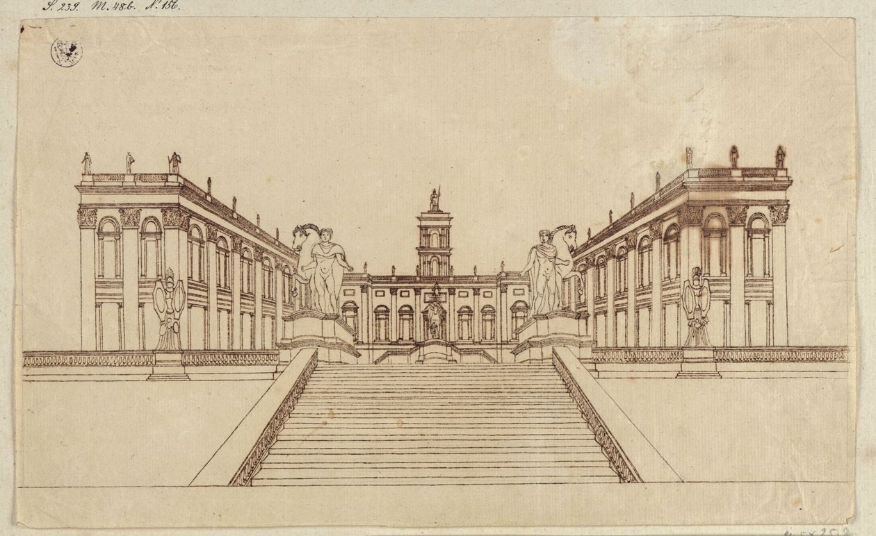 Vue de la place du Capitole à Rome - Karl Friedrich Schinkel