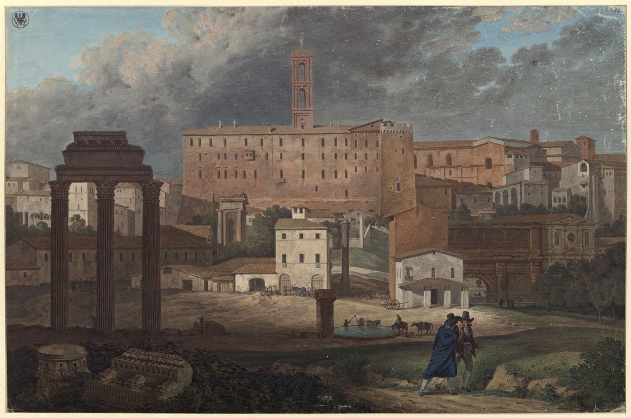 Vue du Capitole à Rome depuis le Campo Vaccino - Karl Friedrich Schinkel