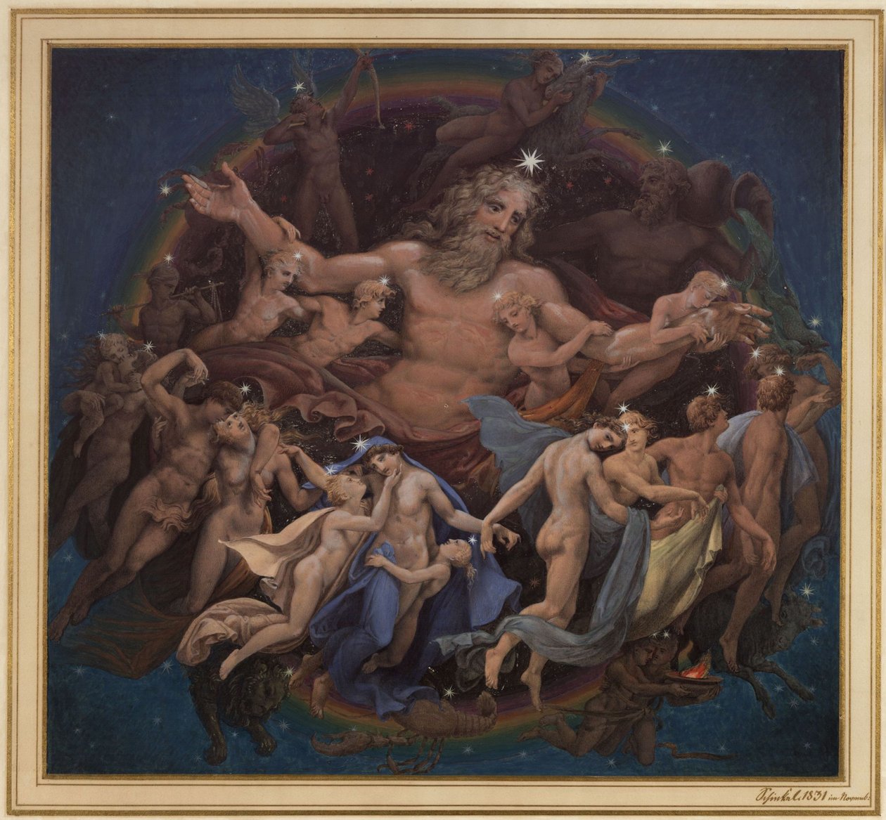 Berlin. Altes Museum au Lustgarten. Projet de peinture murale « Uranus et la danse des astres » - Karl Friedrich Schinkel