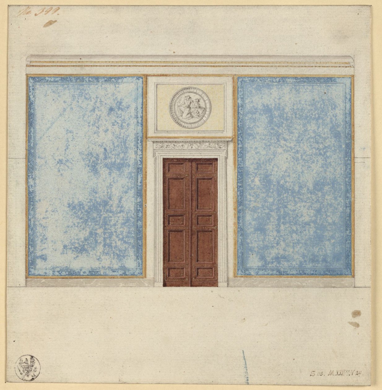 Berlin, Wilhelmstraße 102. Palais du prince Albert de Prusse, projet pour un salon - Karl Friedrich Schinkel