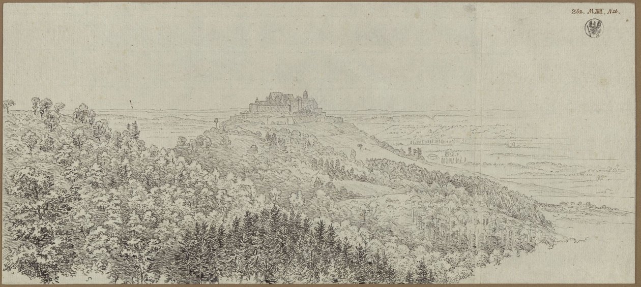 Vue sur la Veste Coburg depuis le nord - Karl Friedrich Schinkel