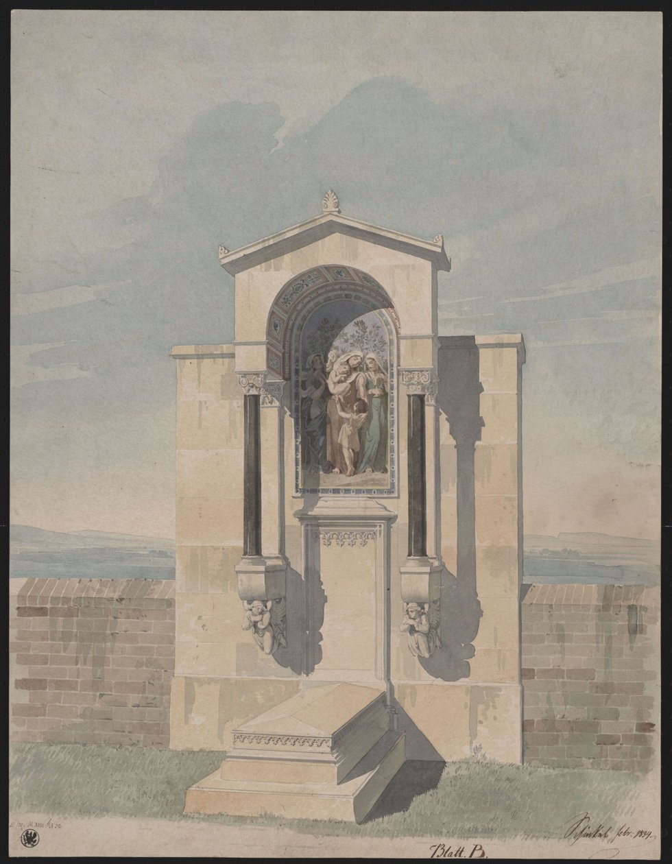 Bonn. Projet pour le monument funéraire de Barthold Georg Niebuhr, avec l