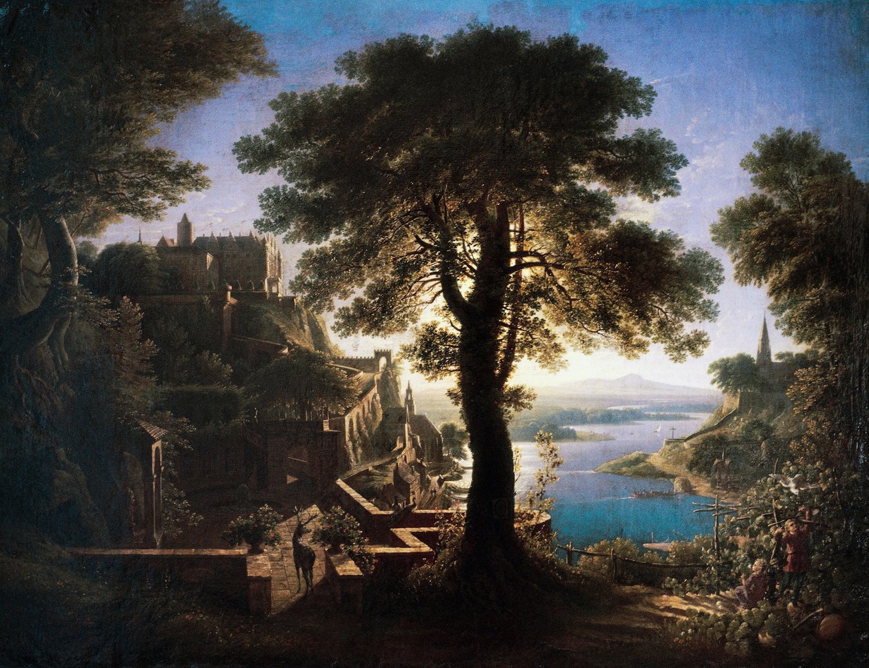Château au bord de la rivière - Karl Friedrich Schinkel