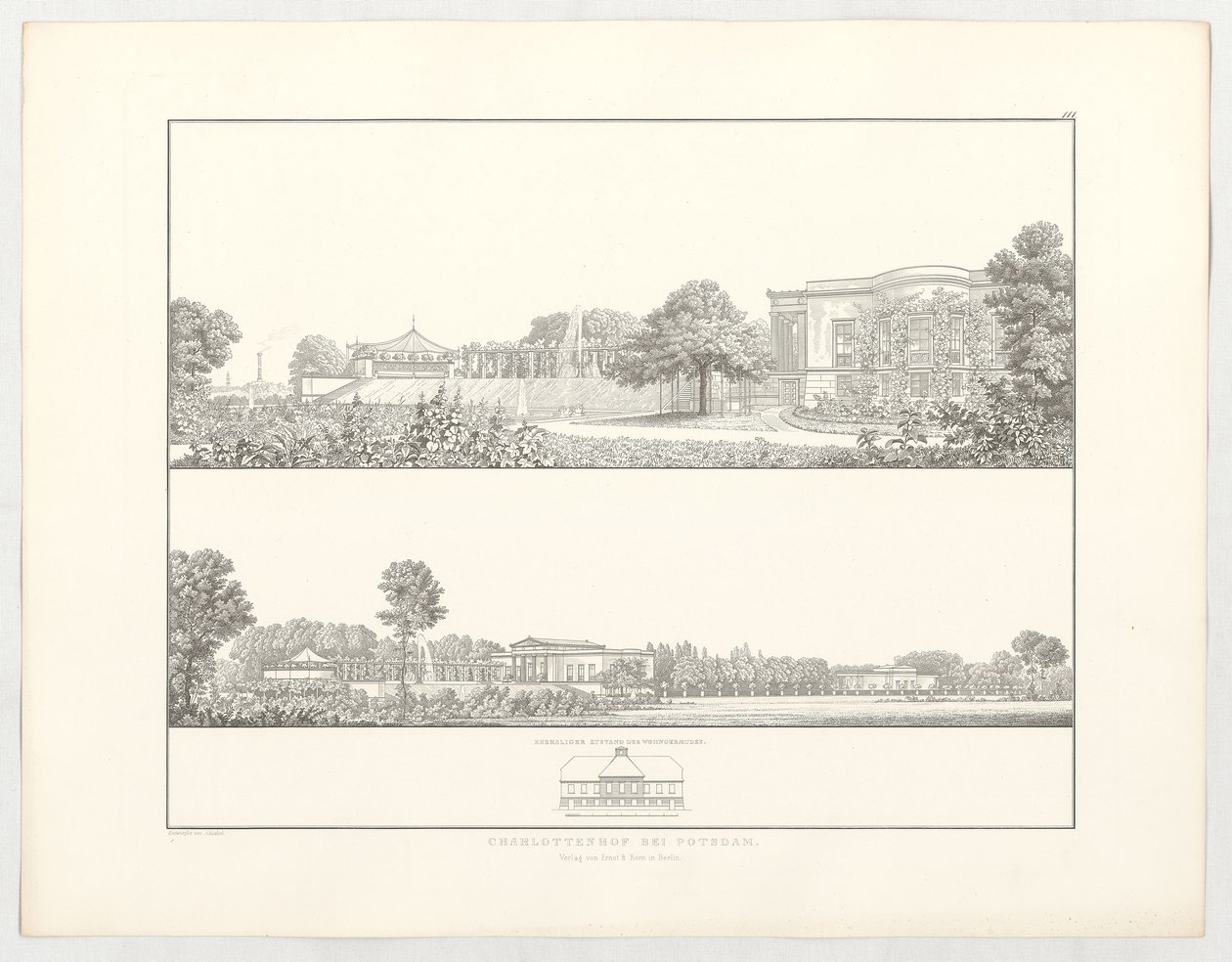 Charlottenhof près de Potsdam, feuille 111 de la série « Recueil de projets architecturaux » - Karl Friedrich Schinkel