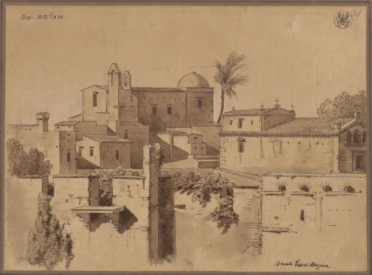 « Convento Presso di Mazara » / Couvent ou église à Marsala, en Sicile - Karl Friedrich Schinkel
