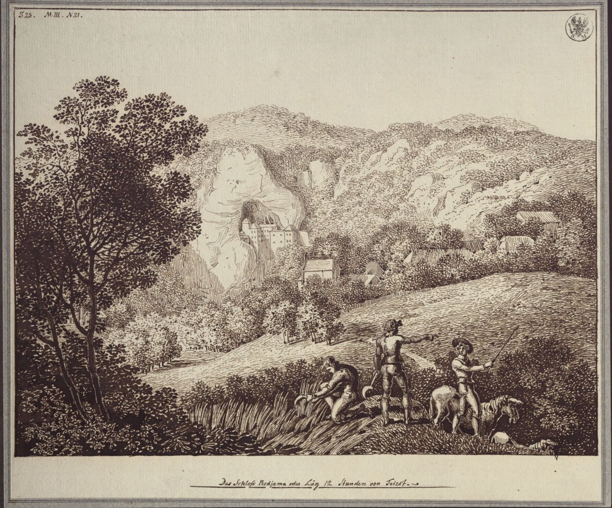 « Le château de Lueg ou Predjama, à 12 heures de Trieste » - Karl Friedrich Schinkel
