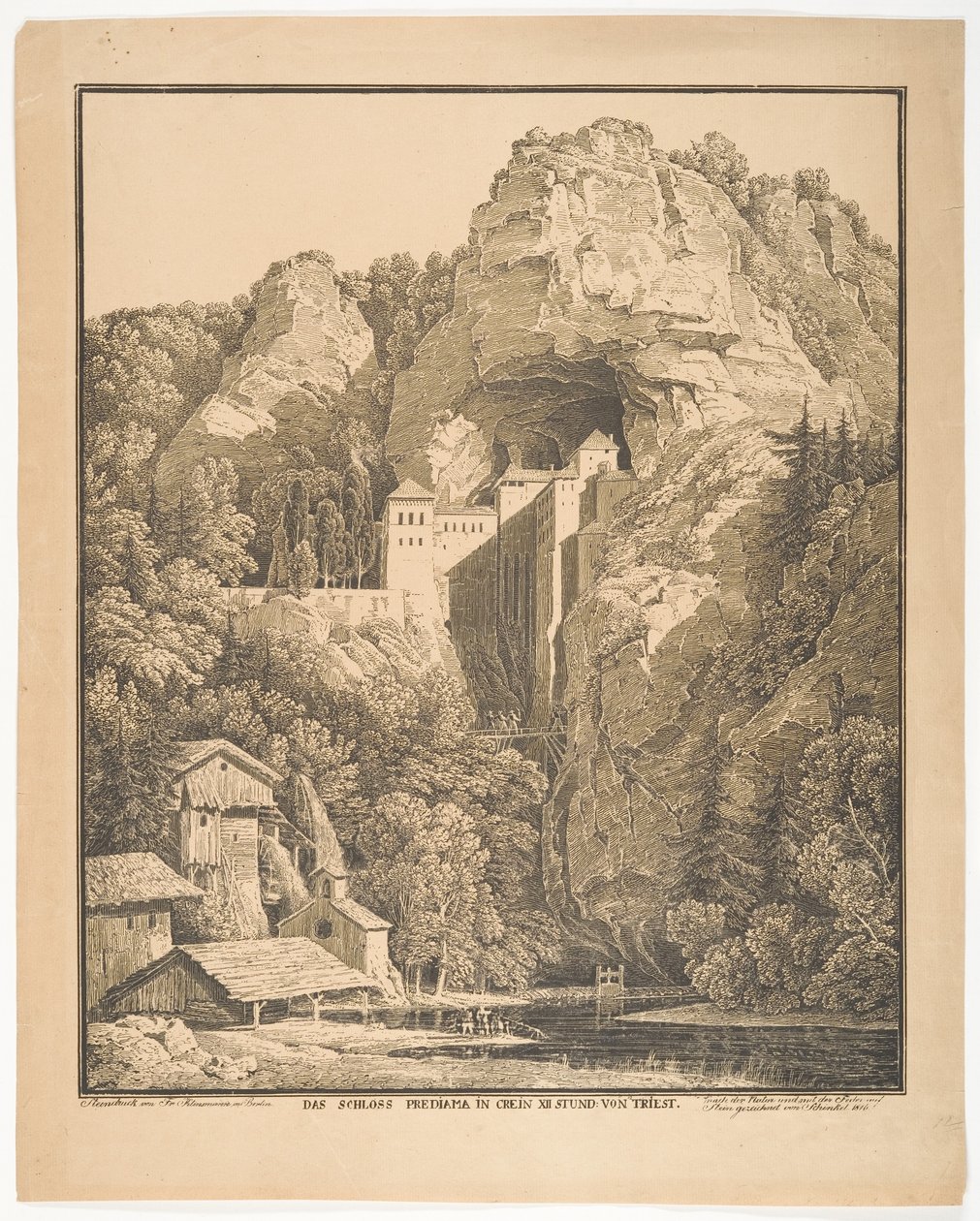 Le château de Prediama à Crein, à 12 heures de Trieste : depuis Trieste - Karl Friedrich Schinkel