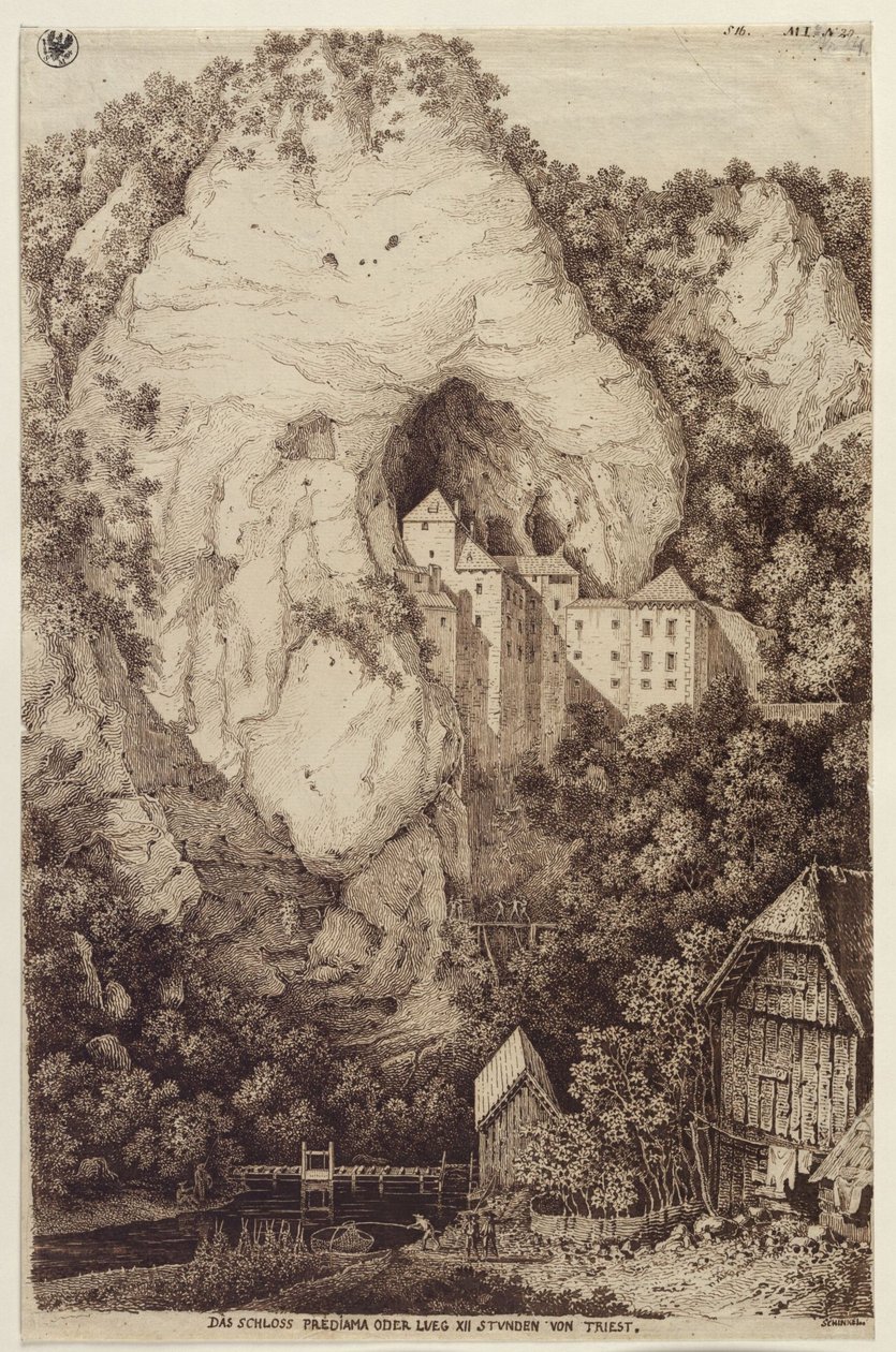 Le château de Predjama ou Lueg, à XII heures de Trieste - Karl Friedrich Schinkel