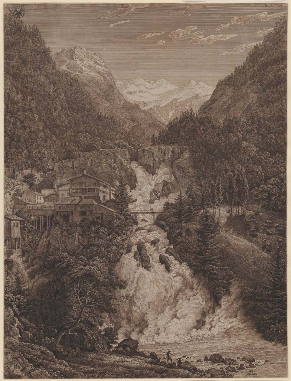 La cascade près de Wildbad Gastein - Karl Friedrich Schinkel