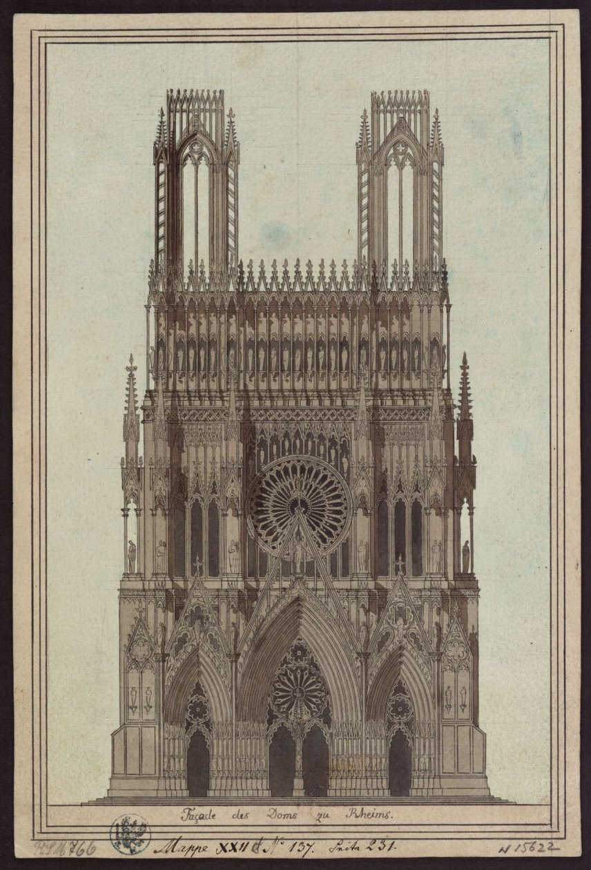 Façade de la cathédrale de Reims - Karl Friedrich Schinkel