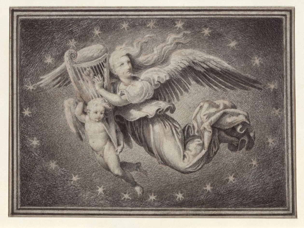 Génie de la musique, jouant de la harpe - Karl Friedrich Schinkel