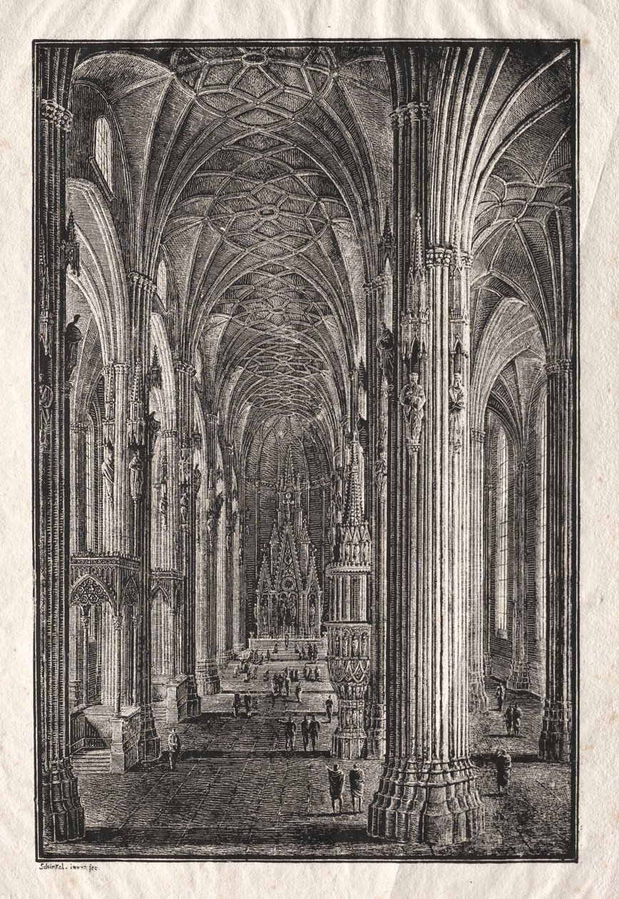 Intérieur de la cathédrale Saint-Étienne à Vienne - Karl Friedrich Schinkel