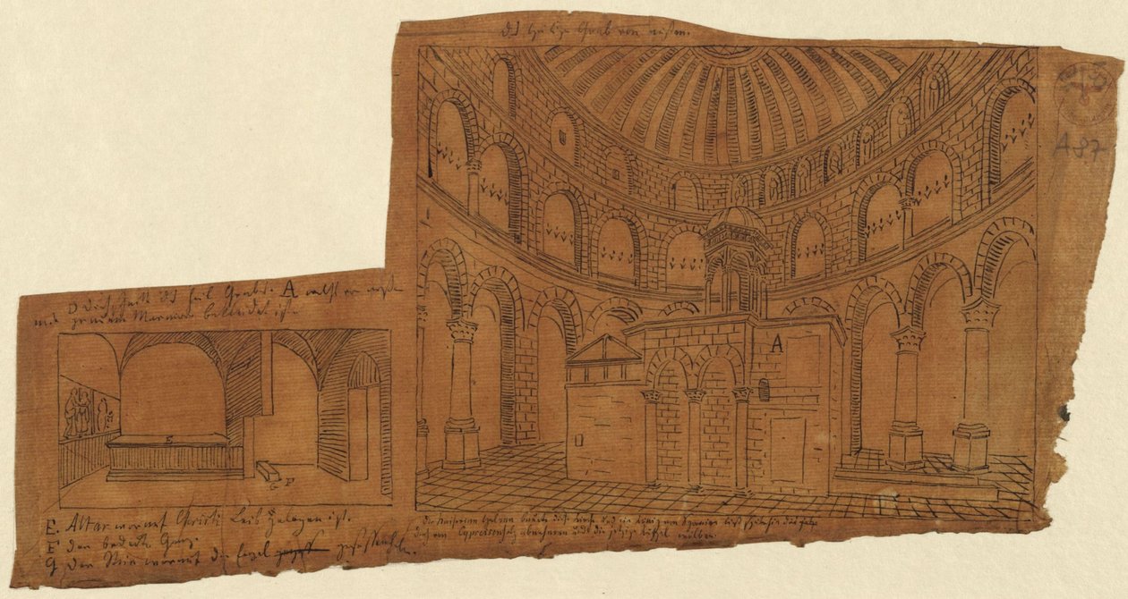 Jérusalem. Église du Saint-Sépulcre. Vue intérieure - Karl Friedrich Schinkel