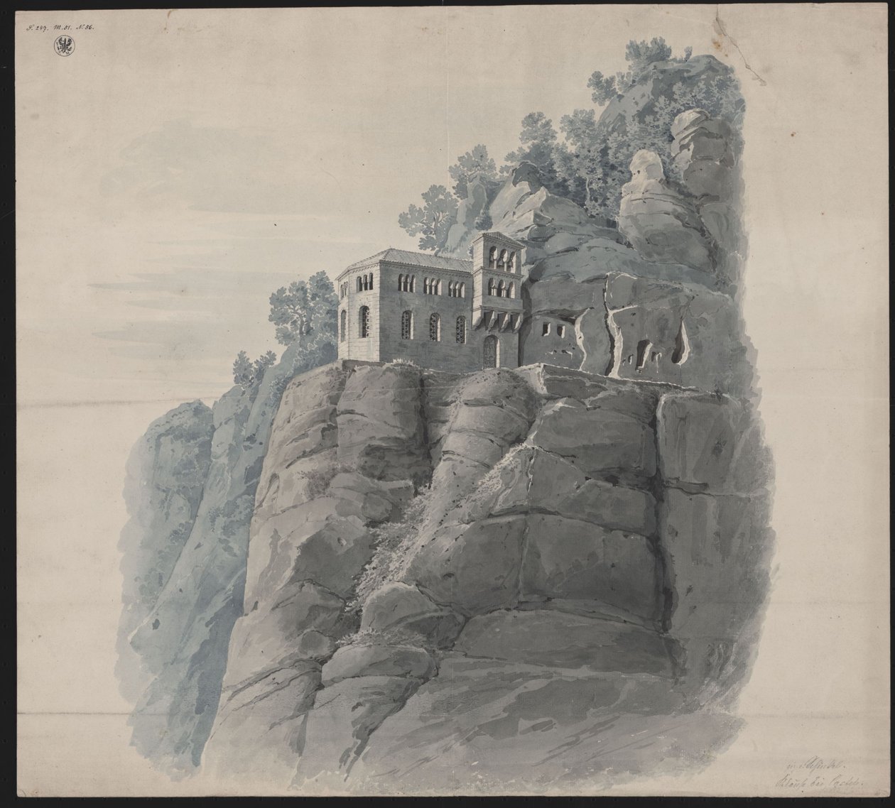 Kastel près de Saarburg. Ermitage. Vue en perspective - Karl Friedrich Schinkel