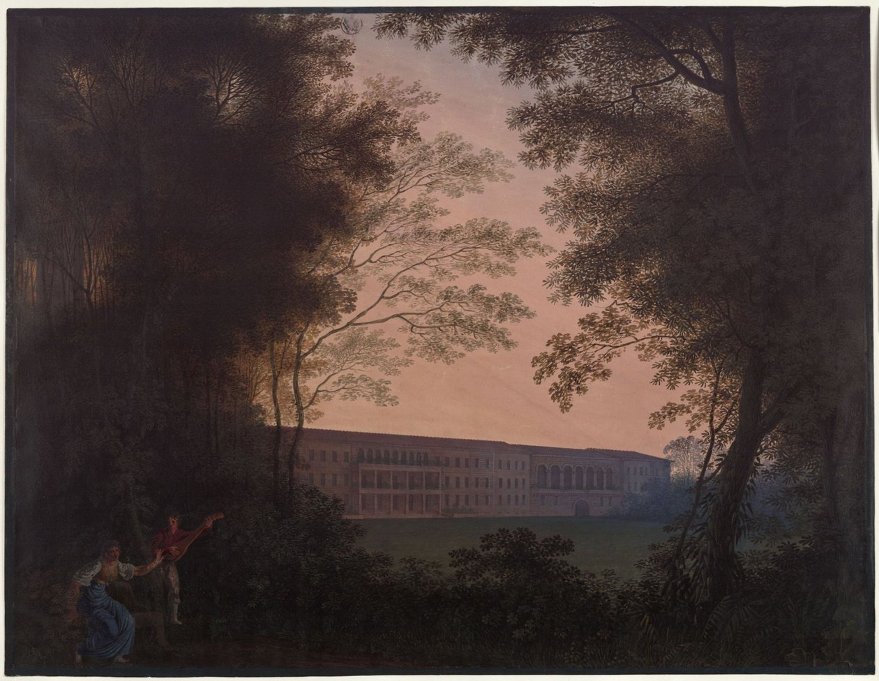 Köstritz. Château. Vue sur le jardin - Karl Friedrich Schinkel
