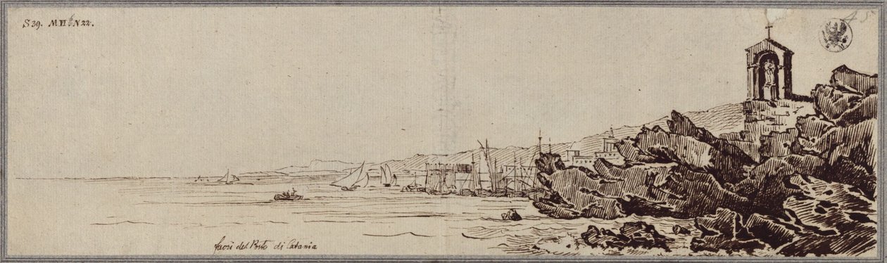 « Masses de lave au port de Catane » - Karl Friedrich Schinkel