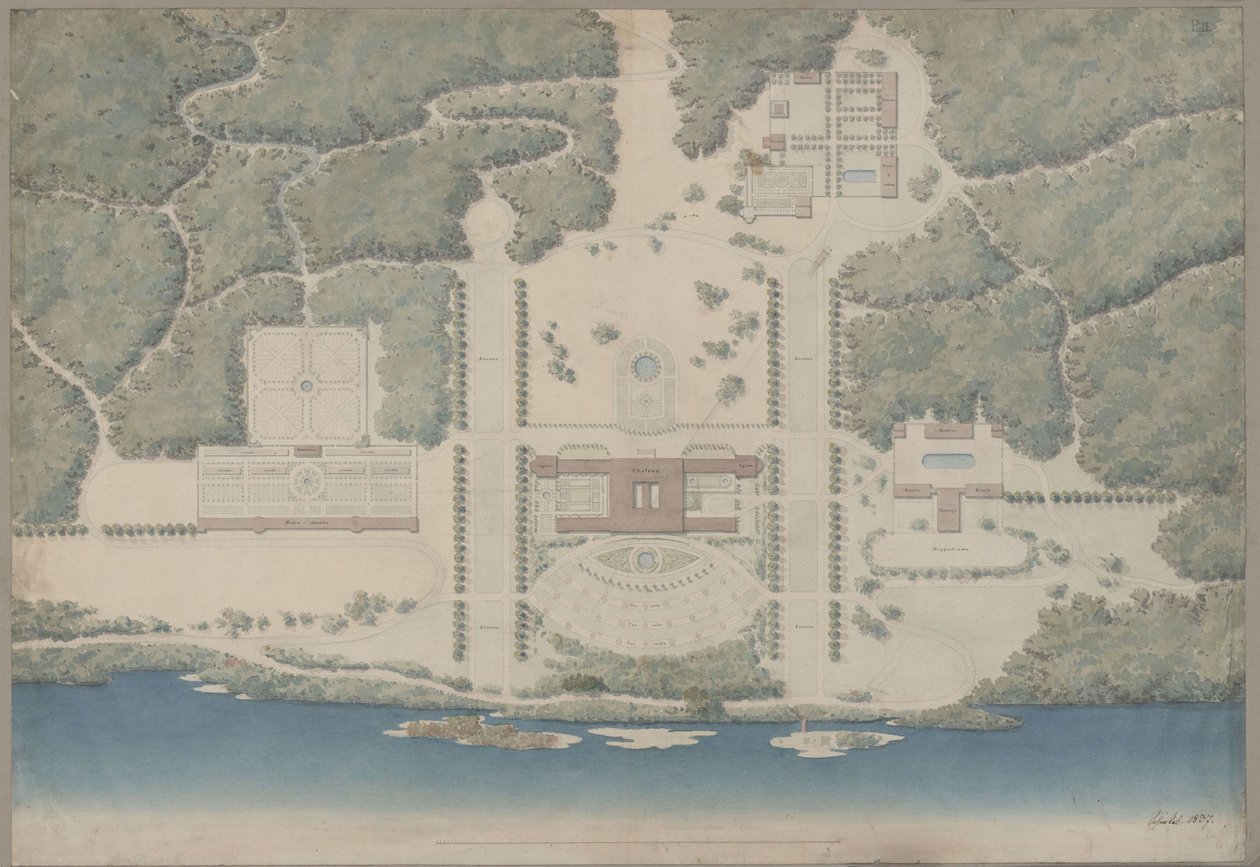 Lituanie. Palais Wittgenstein. Vue générale - Karl Friedrich Schinkel