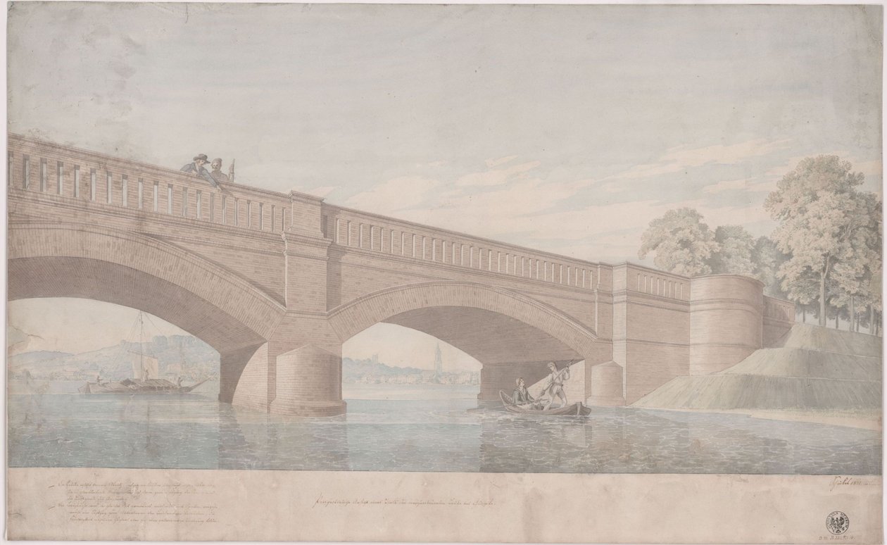 Potsdam. Pont de Glienicke. Vue en perspective - Karl Friedrich Schinkel