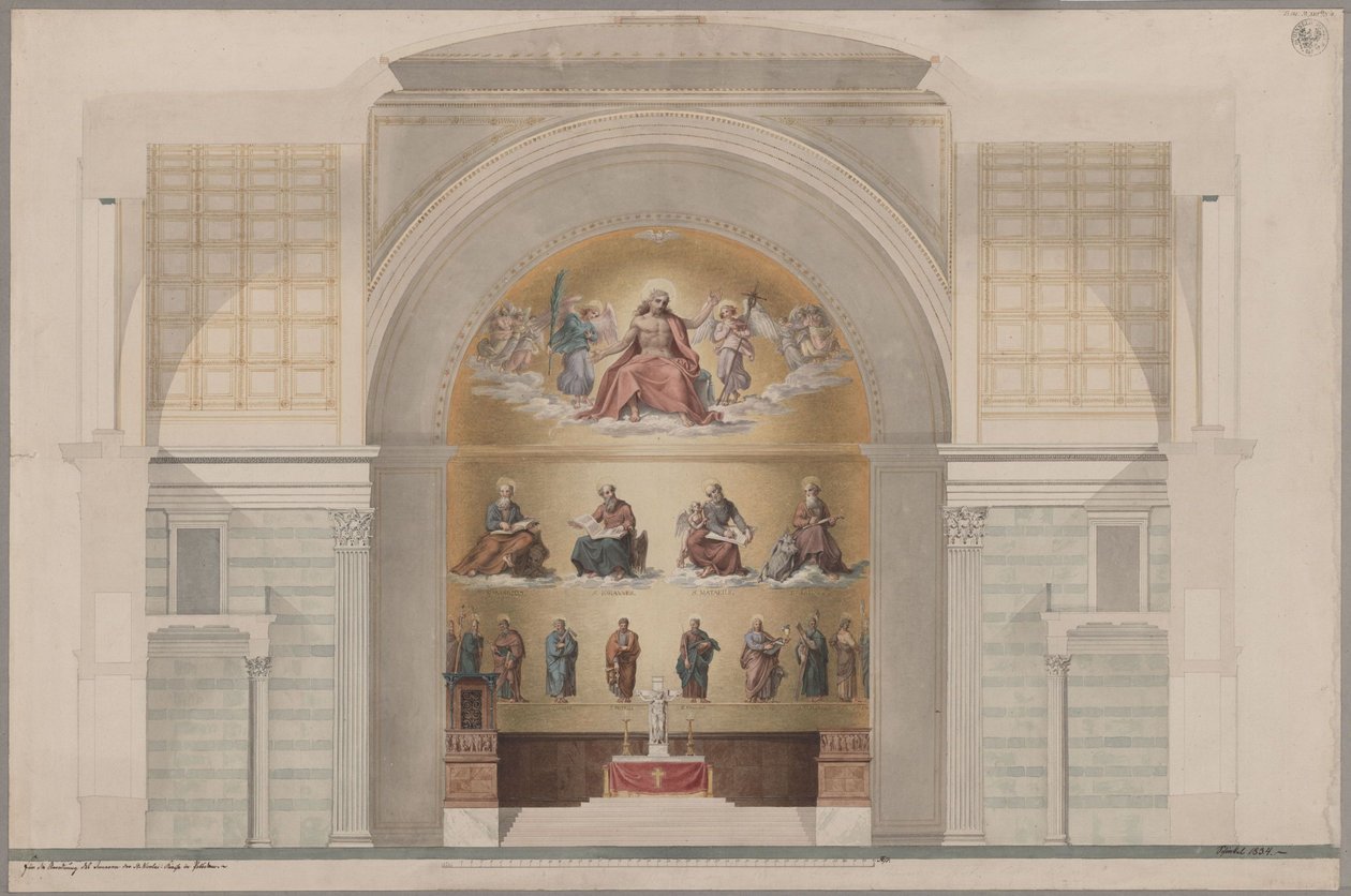 Potsdam. Église Saint-Nicolas. Projet de peinture pour l