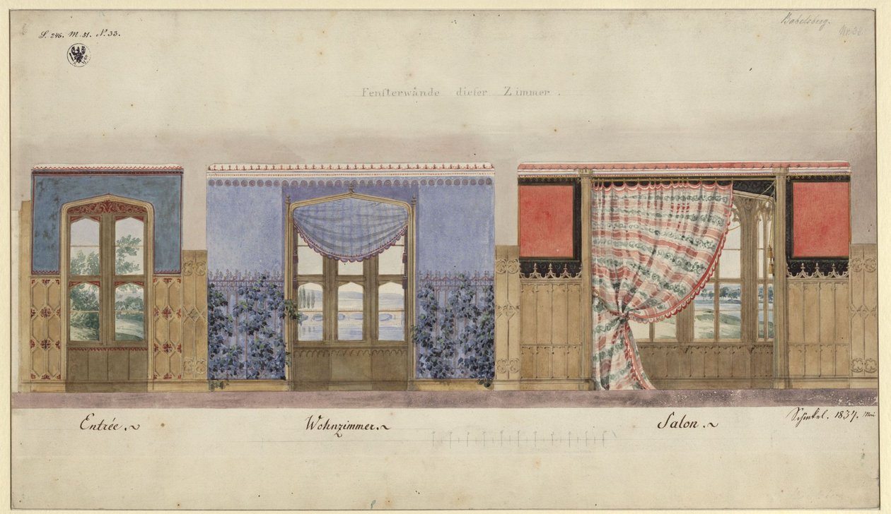 Potsdam. Château de Babelsberg. Décorations murales - Karl Friedrich Schinkel