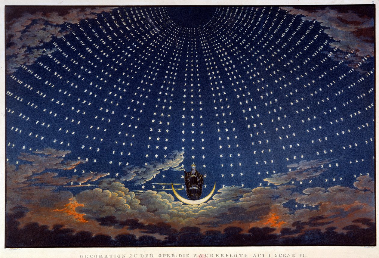 Scénographie pour La Flûte enchantée, opéra de Wolfgang Amadeus Mozart, réalisée par Karl Schinkel - Karl Friedrich Schinkel