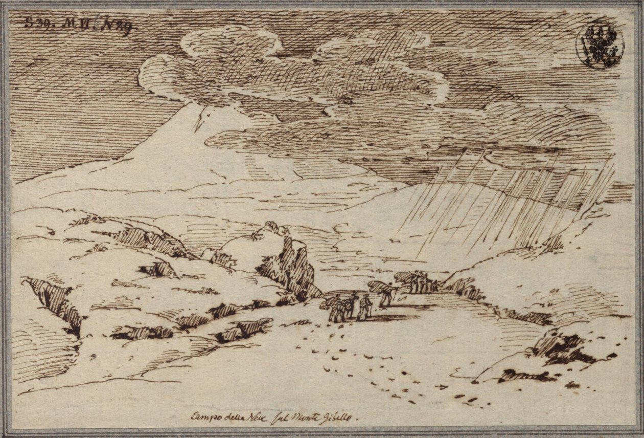 Champ de neige sur le Monte Gibello près de l