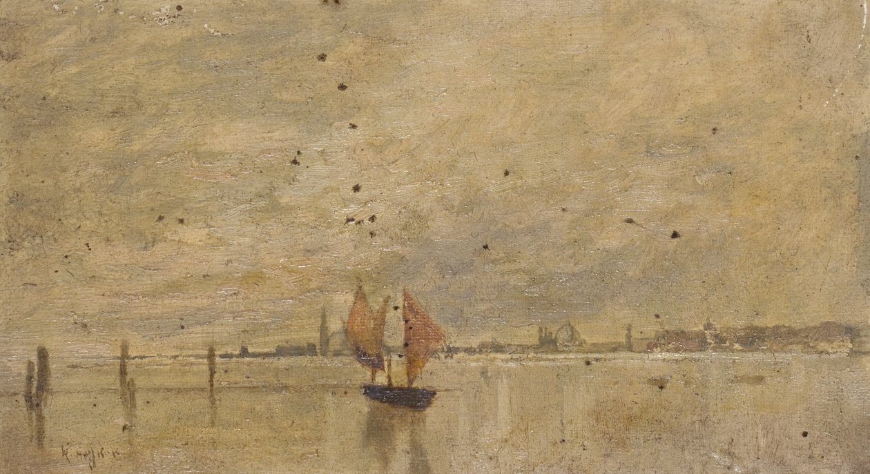 Pièce de mer : Venise (huile sur toile sur carton) - Karl Heffner