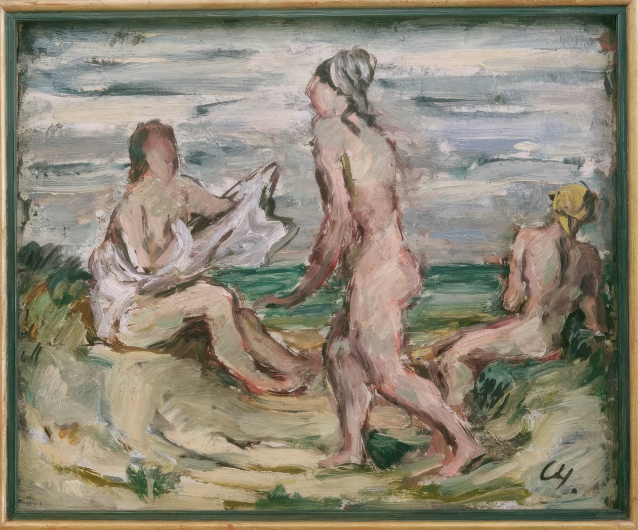 Trois nus féminins sur la plage - Karl Hofer