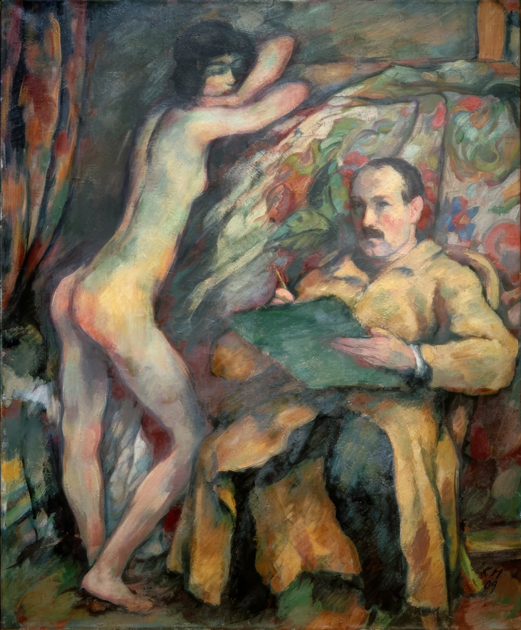 Autoportrait avec modèle - Karl Hofer