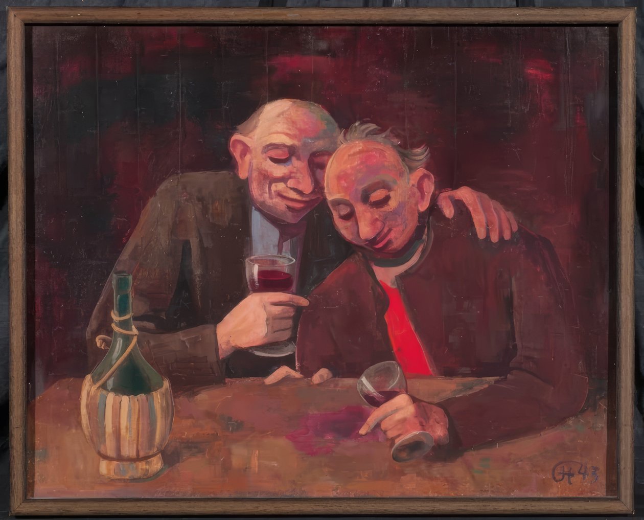 Deux hommes buvant du Chianti - Karl Hofer