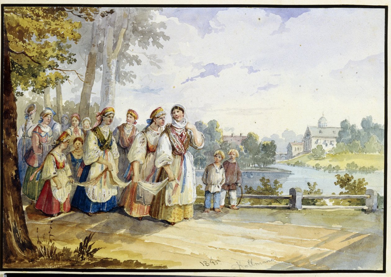 Jeunes paysannes russes en robe de fête - Karl Ivanovich Kolmann