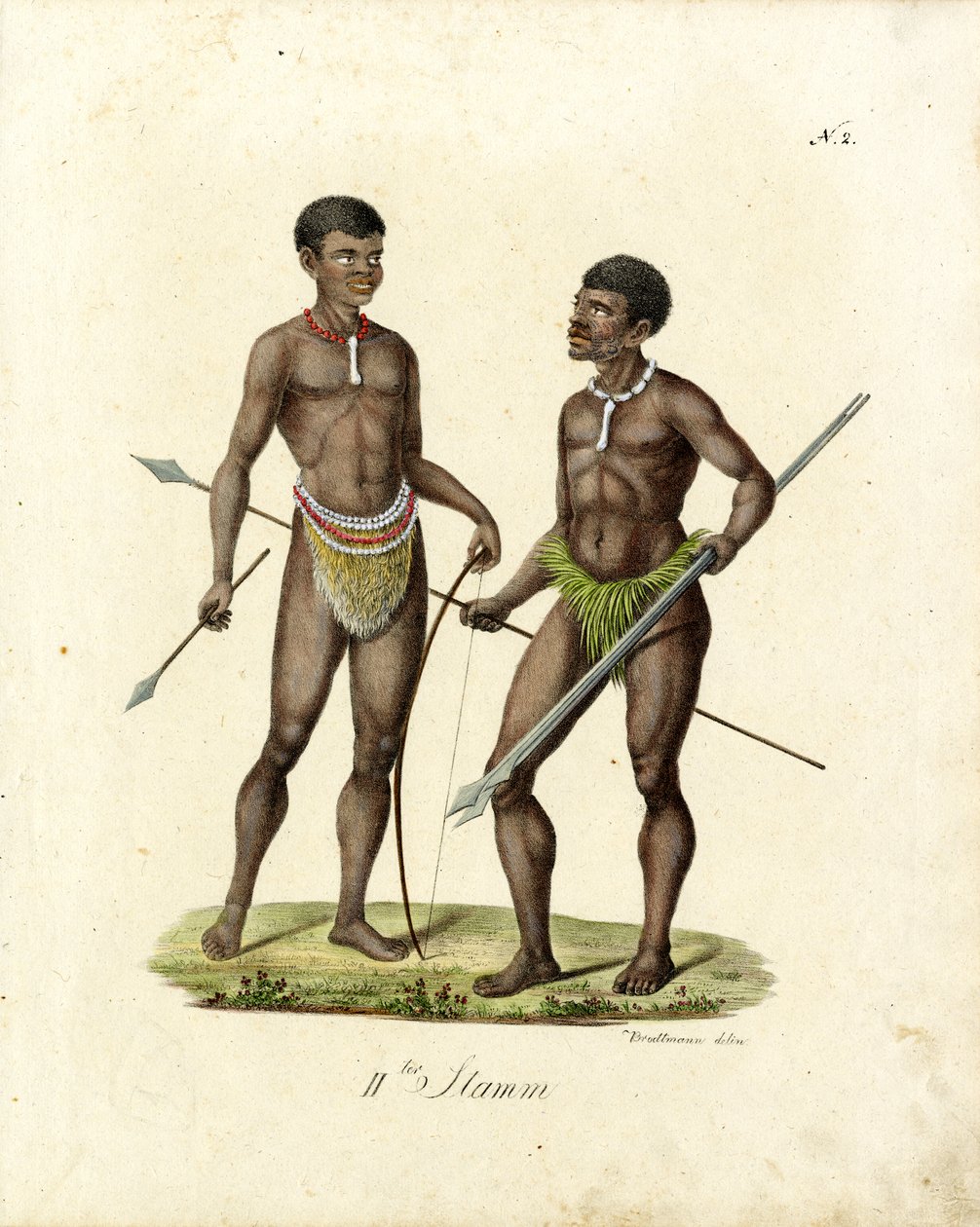 Guerriers africains (imprimé) - Karl Joseph Brodtmann