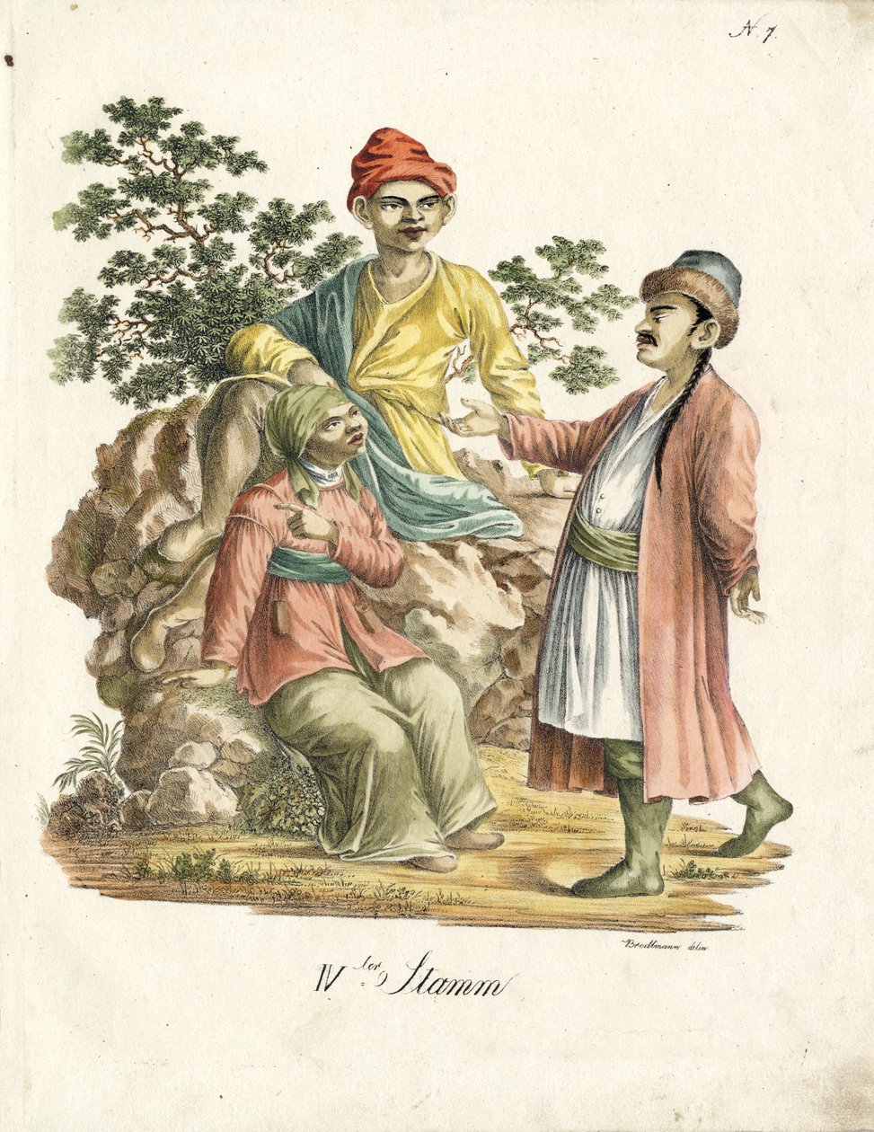 Costumes folkloriques persans (imprimé) - Karl Joseph Brodtmann