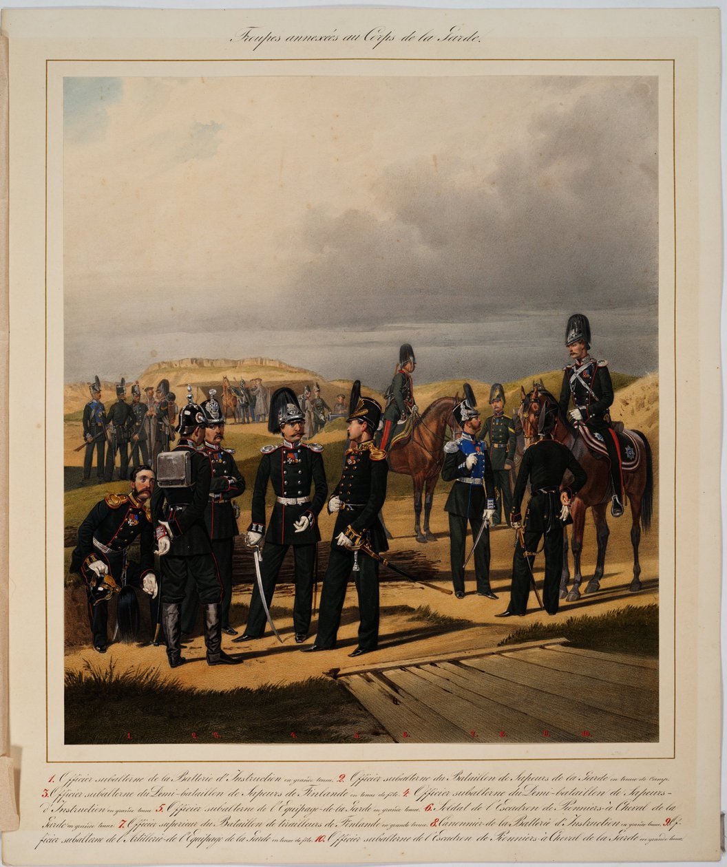 Troupes annexes du corps de la garde (sapeurs) - Pionniers du Corps des Gardes Impériales - Piratsky, Karl Karlovich (1813-1889) - 1867 - Lithographie en couleur - Collection privée - Karl Karlovich Piratsky