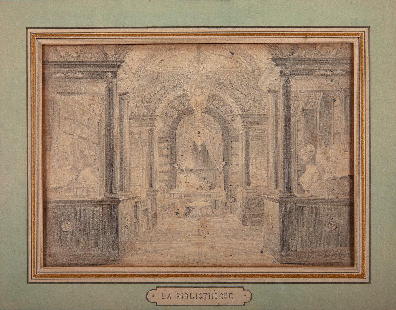 Napoléon au travail dans la bibliothèque du château de Malmaison, c.1806 - Karl Loeillot Hartwig