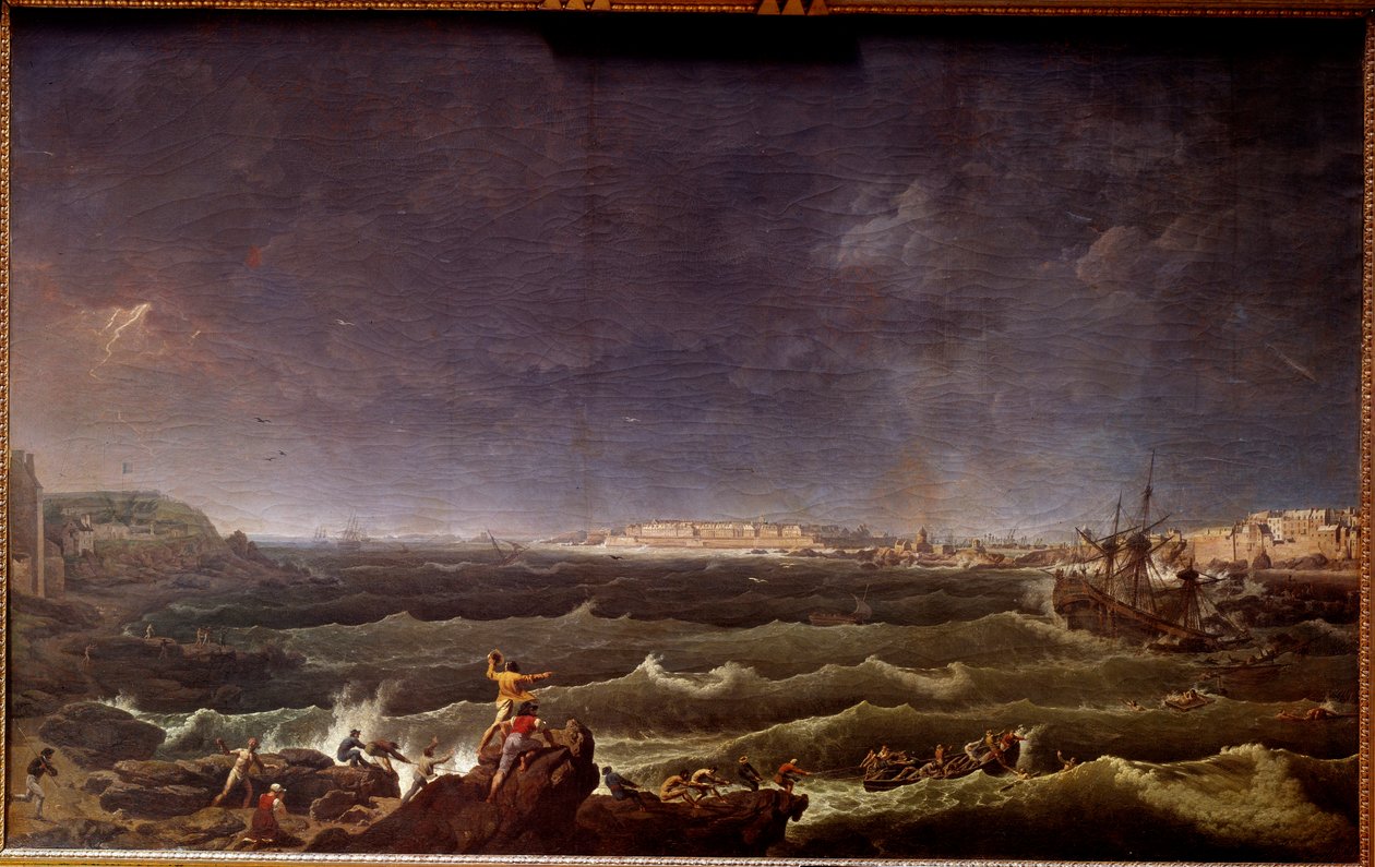 Tempête en rade de Saint-Malo - Karl Ludwig Hackert