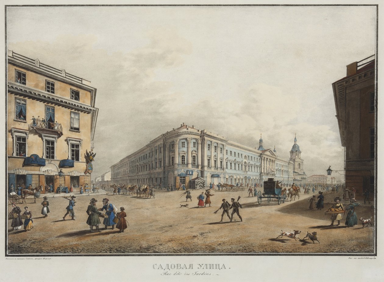 Vue de la rue Sadovaya à Saint-Pétersbourg - Karl Pavlovich Beggrov