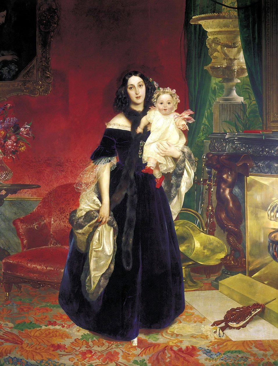 Maria Arkadyevna Stolypina Beck avec sa fille - Karl Pavlovich Bryullov