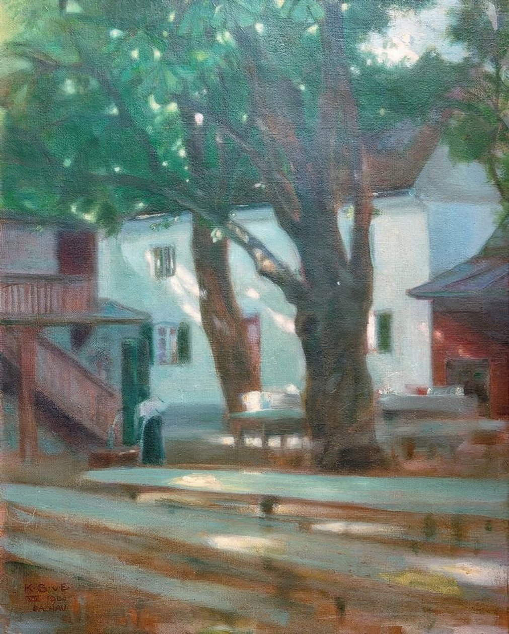 Lumières du soleil (Biergarten à Dachau) - Karl Schmoll von Eisenwerth