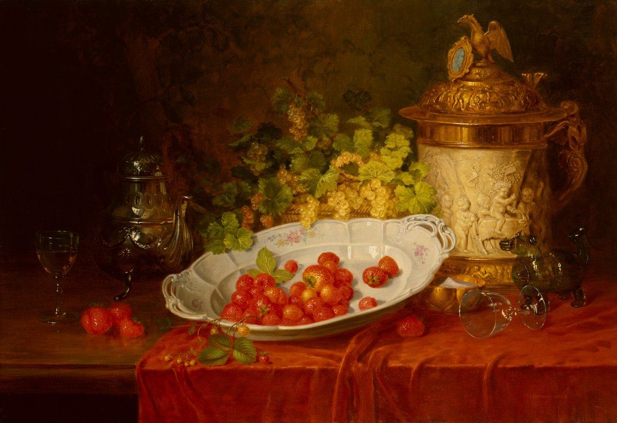 Nature morte avec fraises et raisins - Karl Thoma Hofele