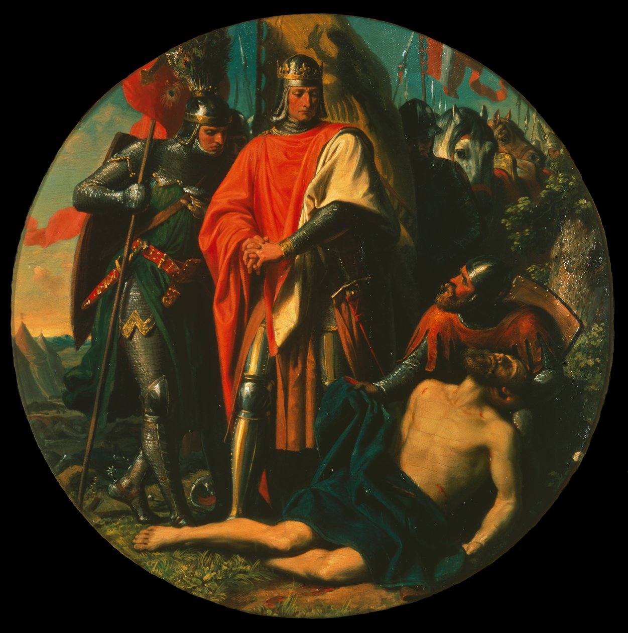 Rodolphe Ier sur le champ de bataille après la victoire sur Ottokar - Karl von Blaas